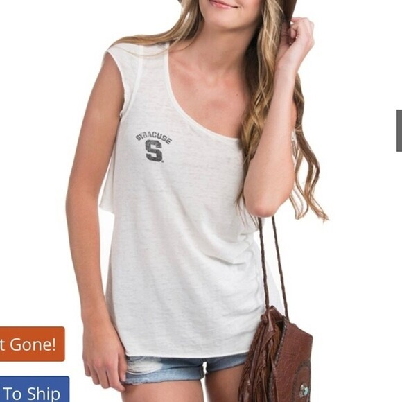 FSU seminoles let loose open back tee shirt Sz. Medium white black tissue - Picture 3 of 7